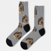 Personalized Custom Photo Blob - Husky Dog Face Socken (Linkes Detail)