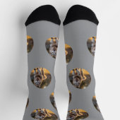 Personalized Custom Photo Blob - Husky Dog Face Socken (Oben)