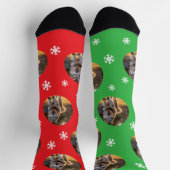 Personalized Custom Photo Blob - Husky Dog Winter Socken (Oben)