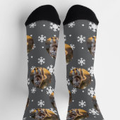 Personalized Custom Photo Blob - Snowflake Husky  Socken (Oben)