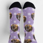 Personalized Custom Photo Blob - Snowflake Husky  Socken (Oben)