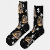 Personalized Custom Photo Blob - Snowflake Husky  Socken (Linkes Detail)