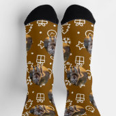 Personalized Custom Photo Blob - Winter Husky  Socken (Oben)