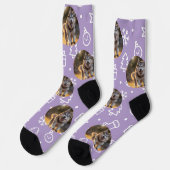 Personalized Custom Photo Blob - Winter Husky  Socken (Linkes Detail)