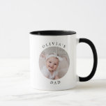 Personalized Custom Photo Dad Gift Tasse<br><div class="desc">This ceramic mug features a round photo and modern minimalist font. Easily replace the photo on this personalizable mug and change the font or wording if need be. This coffee mug is the perfect gift for a birthday,  Christmas or just because.</div>
