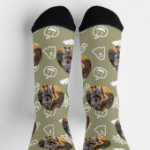 Personalized Custom Photo - Halloween Doodles Socken (Oben)