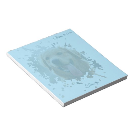 Personalized Custom Photo Pet with Name Notizblock (angewinkelt)