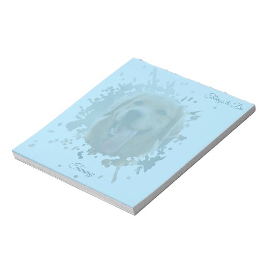 Personalized Custom Photo Pet with Name Notizblock (Rotiert)