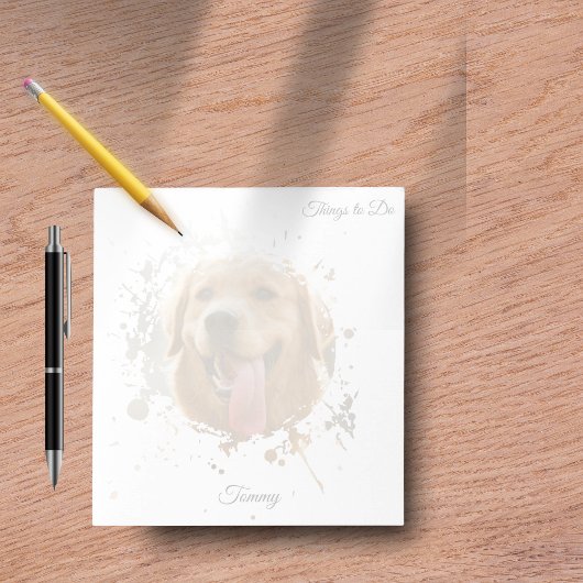 Personalized Custom Photo Pet with Name Notizblock