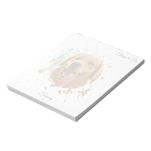 Personalized Custom Photo Pet with Name Notizblock (Rotiert)