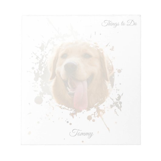 Personalized Custom Photo Pet with Name Notizblock (Vorderseite)