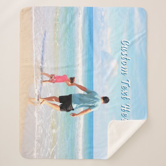 Personalized Custom Photo Sherpa Blanket with Text Sherpadecke (Vorderseite)