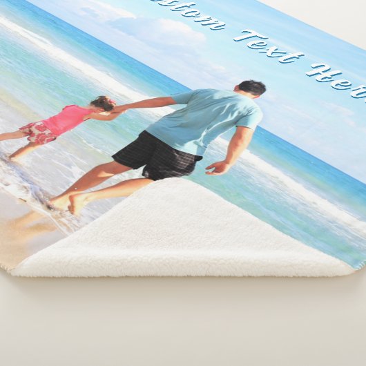 Personalized Custom Photo Sherpa Blanket with Text Sherpadecke (3/4)