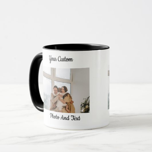 Personalized Custom Photo Text Combo Mug Tasse (Vorderseite Links)