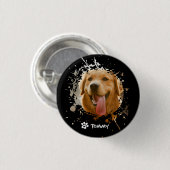Personalized Custom Photo with Pet Name Button (Vorne & Hinten)