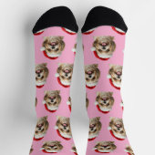 Personalized Custom Shitszu Christmas  Socken (Oben)