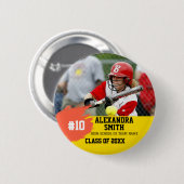 Personalized Custom Softball Player Graduation Button (Vorne & Hinten)