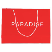 Personalized Custom Text Neon Red Large Gift Bag Große Geschenktüte (Rückseite)