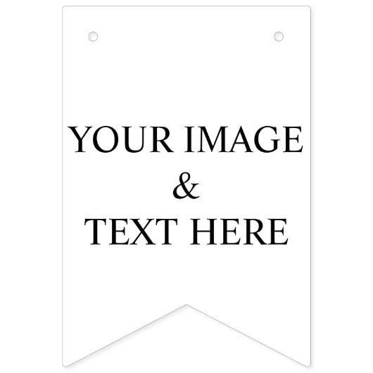 Personalized Custom Your Own Foto & Text Wimpelkette (Zweite Fahne)