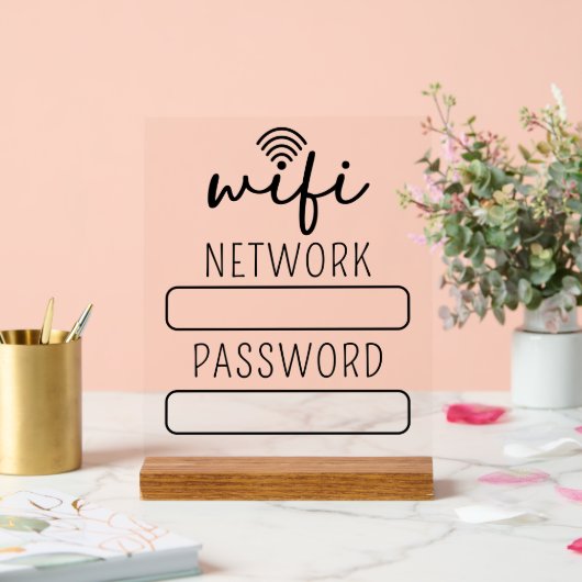 Personalized Customer Wifi Account Sign Acrylschild (Hochzeit)
