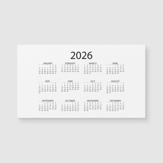 Personalized Customized 2026 Magnetkarte (Vorderseite)