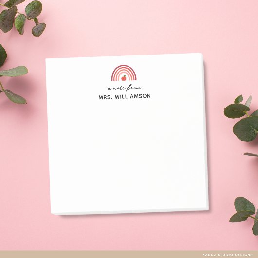 Personalized Cute A Note From Teacher Name Post-it Klebezettel