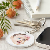 Personalized Cute Baby Face Photo Acrylic Keychain Schlüsselanhänger (Vorderseite rechts)