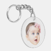 Personalized Cute Baby Face Photo Acrylic Keychain Schlüsselanhänger (Vorderseite links)