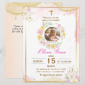 Personalized Cute Baby Girl Baptism Einladung (Vorne/Hinten)
