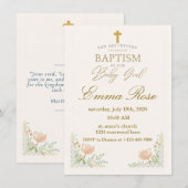 Personalized Cute Baby Girl Baptism Einladung (Vorne/Hinten)