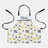 Personalized Cute Bees Pattern Apron – Honey Bee Schürze (Vorderseite)