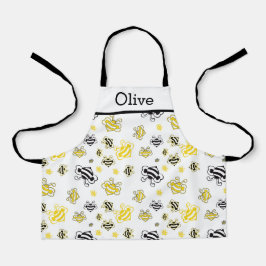 Personalized Cute Bees Pattern Apron – Honey Bee Schürze