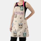 Personalized Cute Boba Tea Pattern Schürze (InSitu)