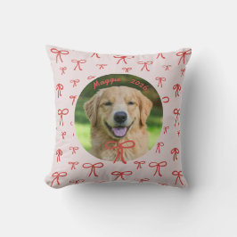 Personalized Cute Bow Pattern Pet Photo Pillow Kissen