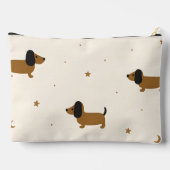 Personalized Cute Brown Dachshund Puppy Zubehörtasche (Rückseite)