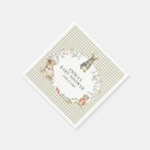 Personalized Cute Bunny Rabbit Baby Shower Serviette (Ecke)