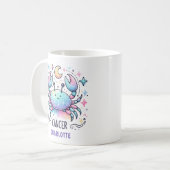 Personalized Cute Cancer Zodiac Crab Astrology Kaffeetasse (Vorderseite Links)