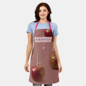 Personalized Cute Caramel Apple Pattern Apron Schürze (Getragen)