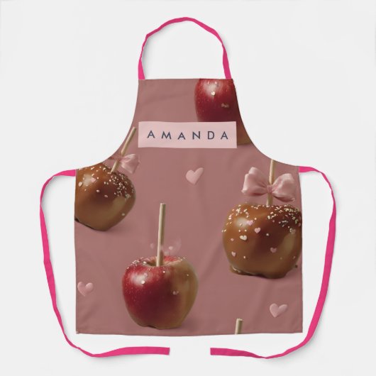 Personalized Cute Caramel Apple Pattern Apron Schürze (Vorderseite)