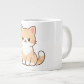 Personalized Cute Cat Gift – Custom Pet Name Minim Jumbo-Tasse (Vorderseite Rechts)