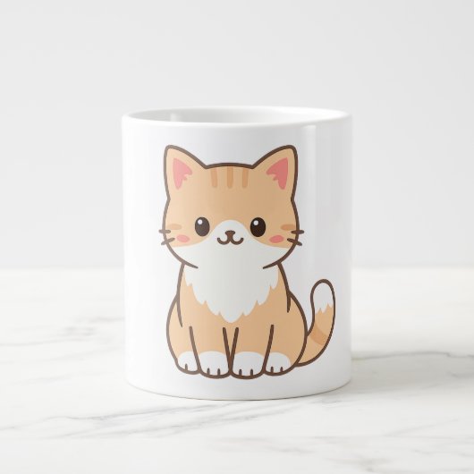Personalized Cute Cat Gift – Custom Pet Name Minim Jumbo-Tasse (Vorderseite)