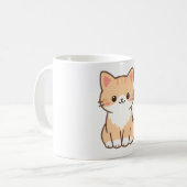 Personalized Cute Cat Gift – Custom Pet Name Minim Kaffeetasse (Vorderseite Links)