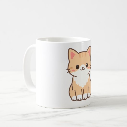 Personalized Cute Cat Gift – Custom Pet Name Minim Kaffeetasse (Vorderseite Links)