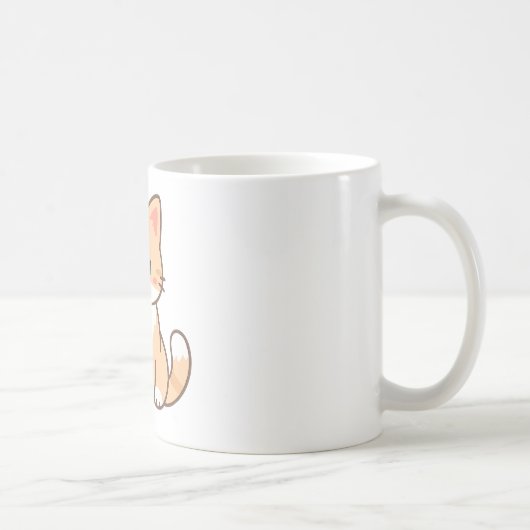 Personalized Cute Cat Gift – Custom Pet Name Minim Kaffeetasse (Rechts)