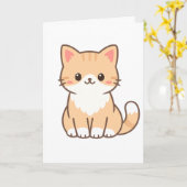Personalized Cute Cat Gift – Custom Pet Name Minim Karte (Gelbe Blume)