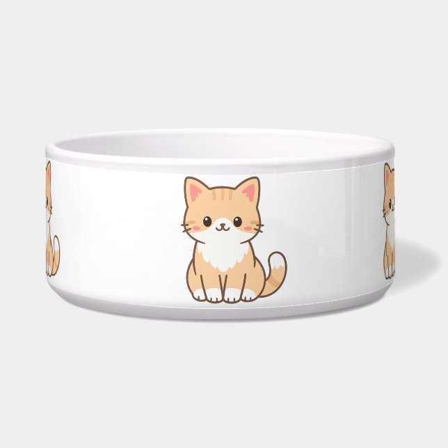 Personalized Cute Cat Gift – Custom Pet Name Minim Napf (Vorderseite)
