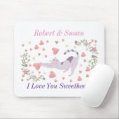 Personalized Cute Cat Valentine Gift for Couples Mousepad (Mit Mouse)
