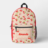 Personalized Cute Cherry Dessert  Bedruckter Rucksack (Vorderseite)