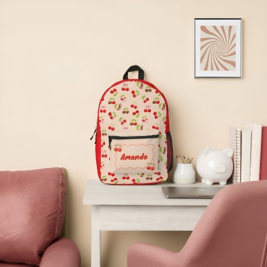 Personalized Cute Cherry Dessert  Bedruckter Rucksack
