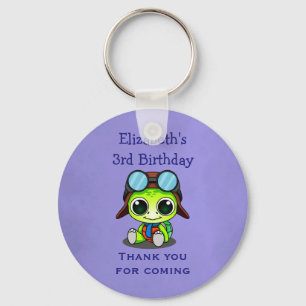 Personalized Cute Chibi Turtle Birthday Favor Schlüsselanhänger